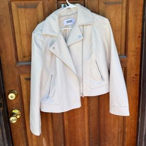 White Leather Jacket BB Dakota Steve Madden